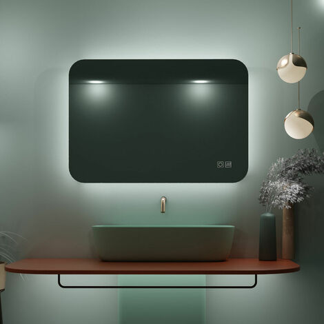 main image of "Illuminated Bathroom LED Mirror 800x600mm Light with Demister Touch Switch Vertical Horizontal"