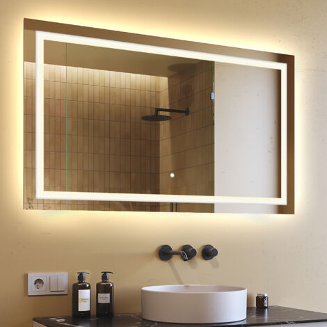 Illuminated Bathroom Mirror LED 120x70cm, L15, Natural White 4000K,Touch Switch