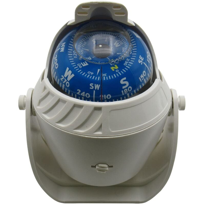 Securefix Direct - Illuminated Pivoting Marine Navigation Compass White (Mounting Bracket Sea Boat)