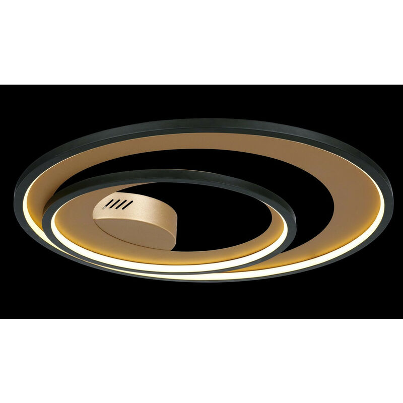 Illuminati Saturn Double anneau led Flush Noir avec Or 3000K