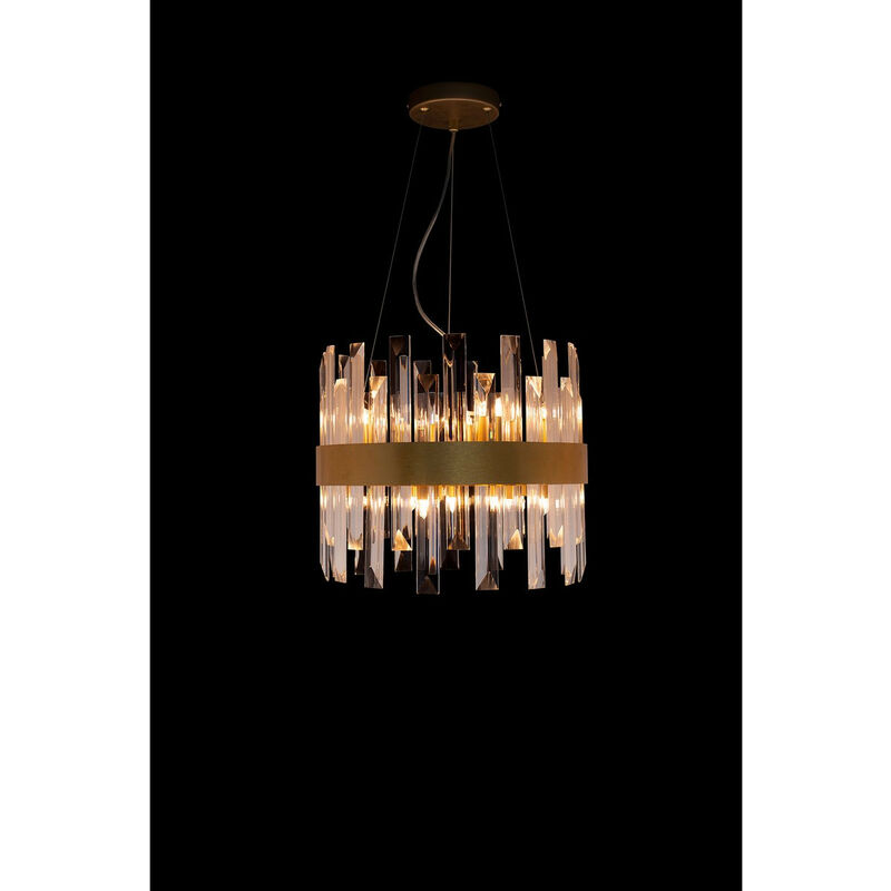 Illuminati Zenna D35 Suspension led Or Satiné, Cristal Clair