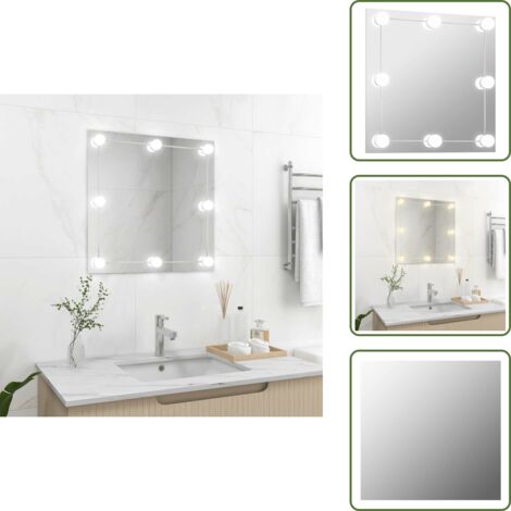 Illuminazione a LED - vidaXL Specchio da Parete Quadrato con Luci LED in Vetro - Specchio moderno
