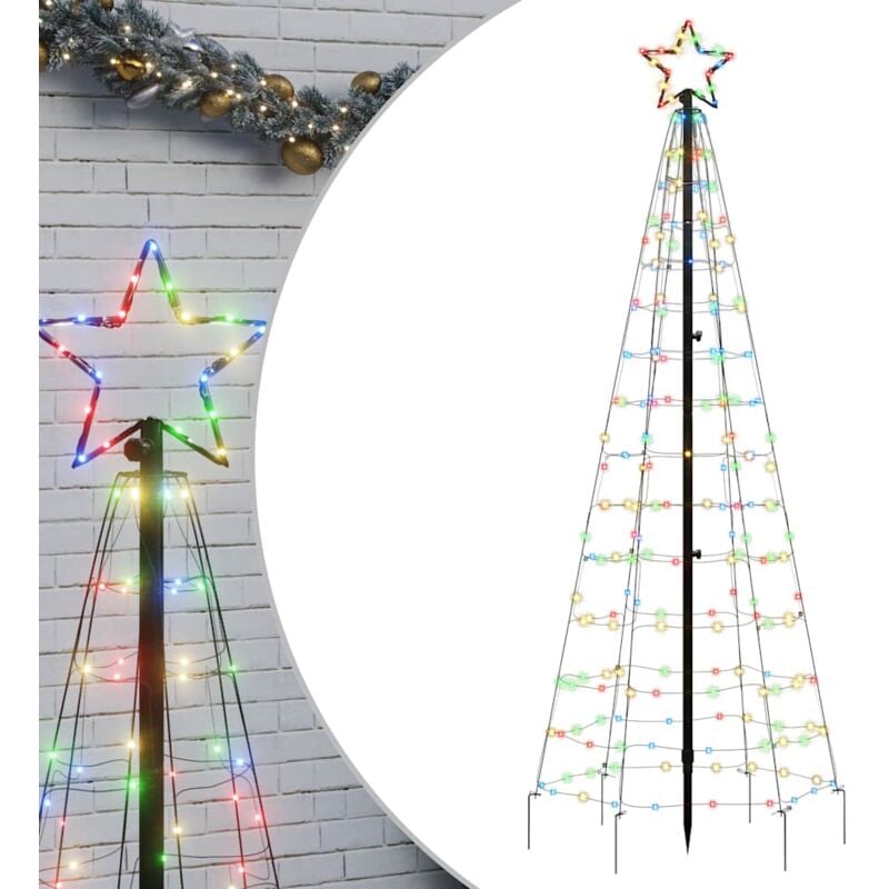 Illuminazione Albero di Natale Picchetti 220LED Colorato 180cm Vidaxl