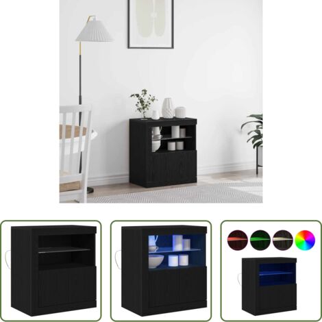 Illuminazione ambientale -  Madia LED Nero 60,5 x 37 x 67 cm Legno multistrato