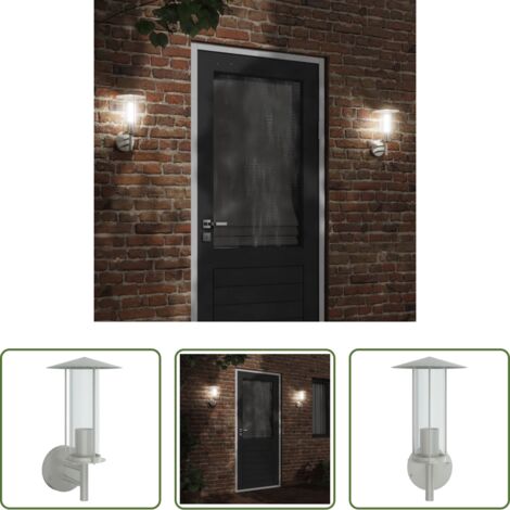 Illuminazione esterna -  Applique da Esterno Argento in Acciaio Inossidabile