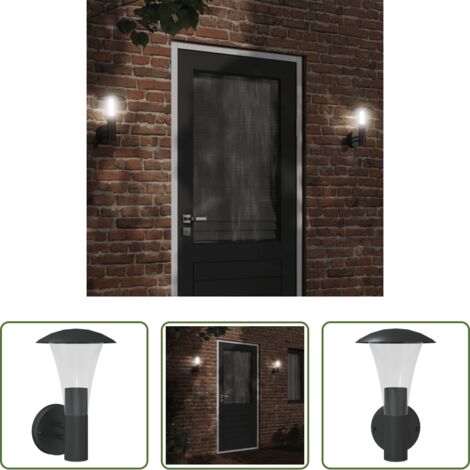 Illuminazione esterna -  Applique da Esterno Nera in Acciaio Inossidabile