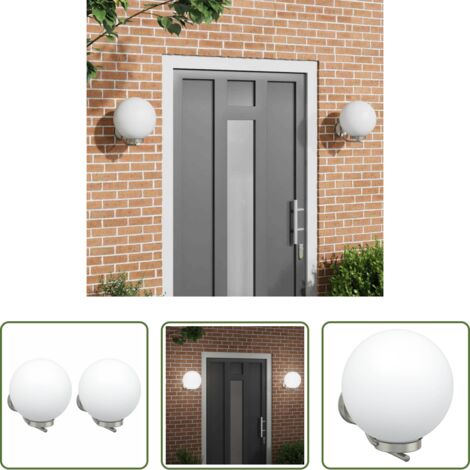 Illuminazione esterna -  Lampada da Parete Esterna 2 pcs Argento 29 x 25 x 33 cm
