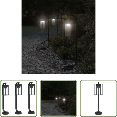 Illuminazione esterna -  Lampade da Terra per Esterni 3 pz Nere 60 cm in Acciaio Inox
