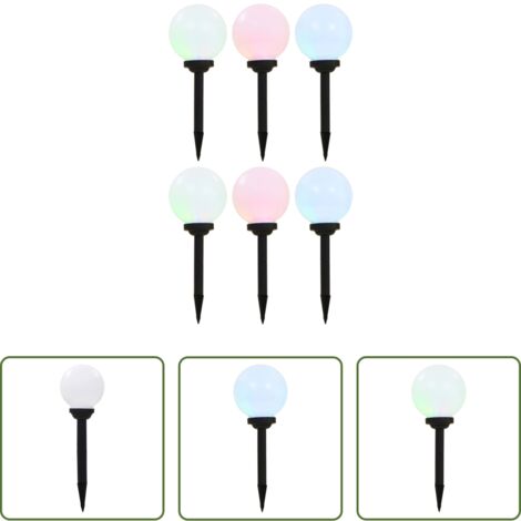 Illuminazione esterna -  Lampade Solari da Esterno 6 pz LED Sferiche 20 cm RGB
