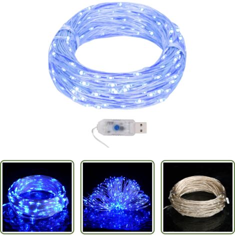 Illuminazione festiva -  Filo di Micro Luci Fatate Sferiche 40m 400 LED Blu 8 Funzioni