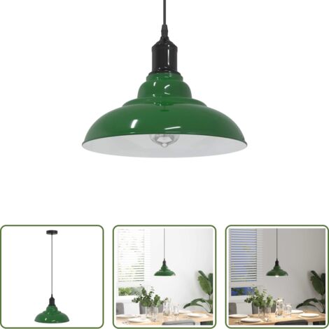 Illuminazione -  Lampada a Sospensione Regolabile E27 Verde Lucido Ø31cm Metallo
