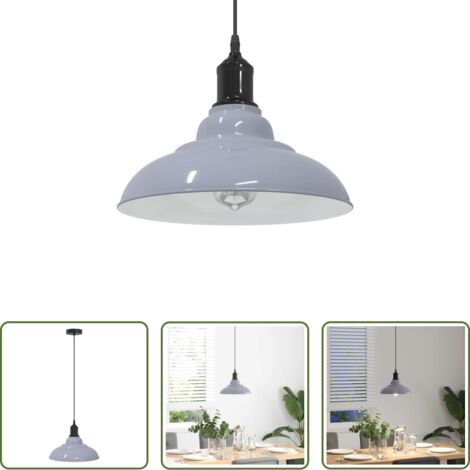 Illuminazione -  Lampada Sospensione Regolabile E27 Grigio Lucido Ø31 cm Metallo