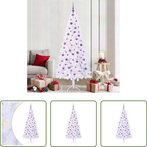 Illuminazione LED -  Albero di Natale artificiale Bianco 210 cm PVC e Acciaio