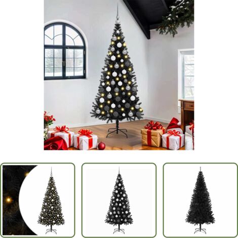 Illuminazione LED -  Albero di Natale con 300 LED con supporto Nero 180 cm PVC