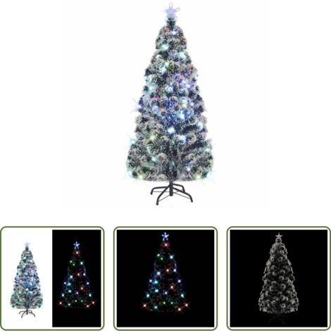 Illuminazione LED -  Albero di Natale Preilluminato con Supporto e LED 150 cm Fibra Ottica