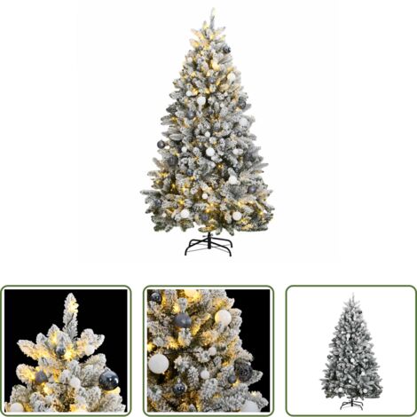 Illuminazione LED -  Albero Natale Incernierato con 300 LED e Palline 210 cm