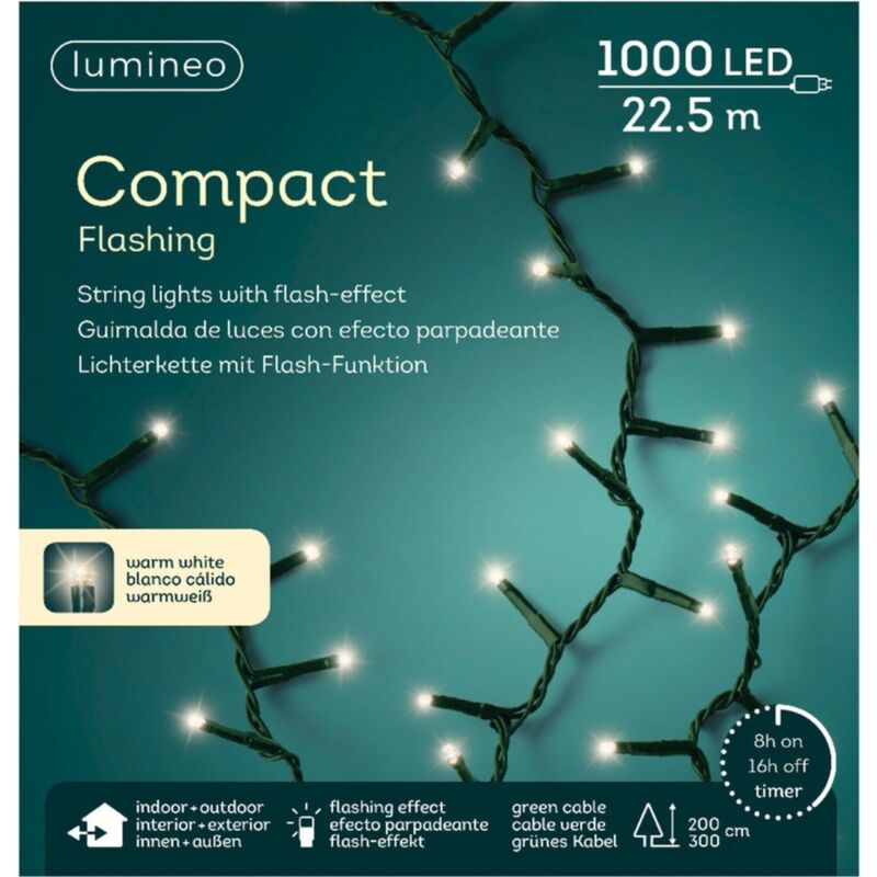 Webmarketpoint - Illuminazione led compatta - 1000 luci - 22,5 m - Bianco caldo