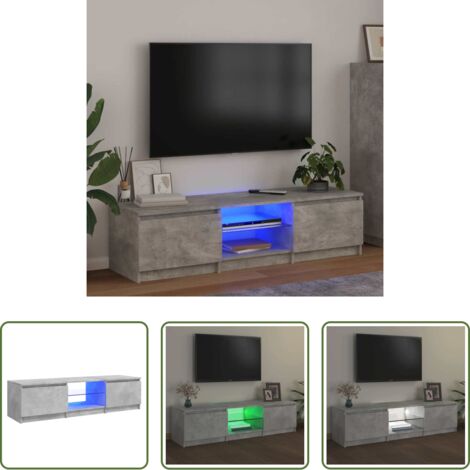 Illuminazione LED -  Mobile Porta TV con Luci LED Grigio Cemento 140x40x36 cm