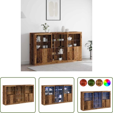 Illuminazione LED RGB -  Madia LED Legno vecchio 181,5 x 37 x 100 cm Legno multistrato