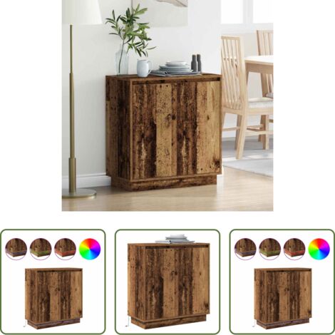 Illuminazione LED RGB -  Madia LED Legno vecchio 71 x 34,5 x 75 cm Legno multistrato