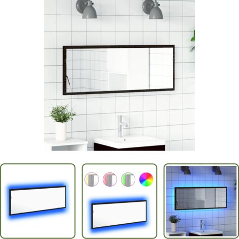 Illuminazione LED -  Specchio da bagno LED Rovere Nero 100 x 8,5 x 37 cm Vetro