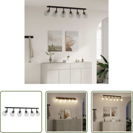 Illuminazione moderna -  Faretto da soffitto Nero 110,5 x 13 x 26 cm Vetro e Metallo