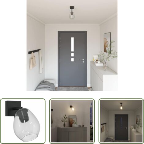 Illuminazione moderna -  Faretto da soffitto Nero 13 x 13 x 26 cm Vetro e Metallo