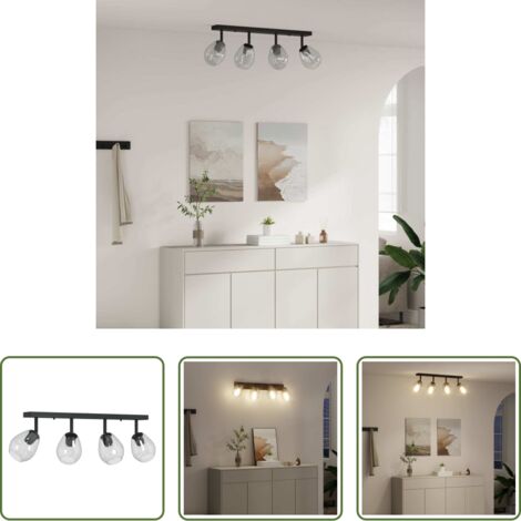 Illuminazione moderna -  Faretto da soffitto Nero 73,5 x 13 x 26 cm Vetro e Metallo