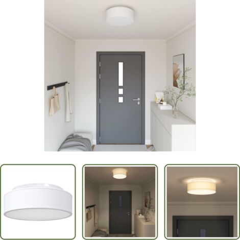 Illuminazione moderna -  Lampada da soffitto Bianco 38 x 38 x 13,5 cm Tessuto