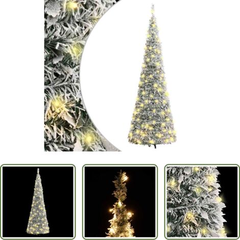 Illuminazione Natale -  Albero di Natale Artificiale Pop-up Neve Fioccata 200 LED 210cm