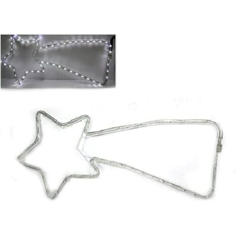 Illuminazione Natalizia a Stella Cometa 48 Luci LED bianca freddo per Esterno ed Interno Effetto Lampeggiante ip 44