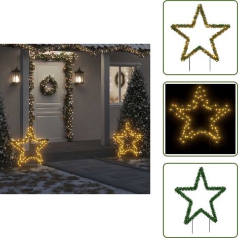 Illuminazione natalizia - vidaXL Decorazione Luminosa Natalizia con Picchetti Stella 115LED 85cm - Luci LED