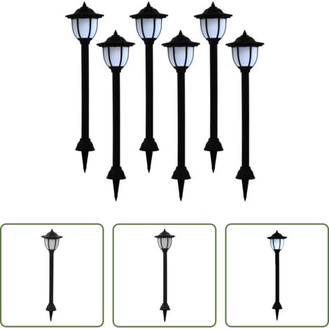 Illuminazione notturna -  Lampade Solari da Esterno 6 pz LED Nere