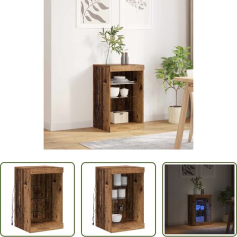 Illuminazione RGB -  Madia LED Legno vecchio 41 x 37 x 67 cm Legno multistrato
