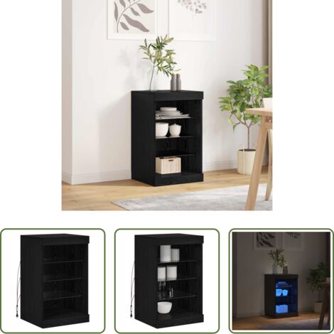 Illuminazione RGB -  Madia LED Rovere Nero 41 x 37 x 67 cm Legno multistrato