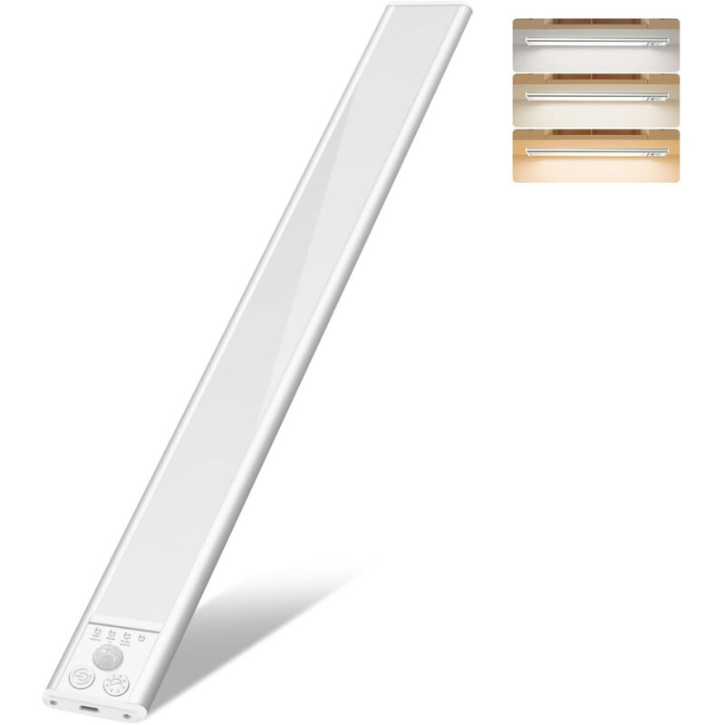 Illuminazione sottopensile, luce ricaricabile con sensore di movimento, luci magnetiche per guardaroba da 40 cm con dimmer e 3 temperature di colore