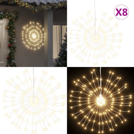 Illuminazioni di Natale Galassia 140 LED 8pz Bianco Caldo 17 cm - Luci natalizie - Luci a galassia
