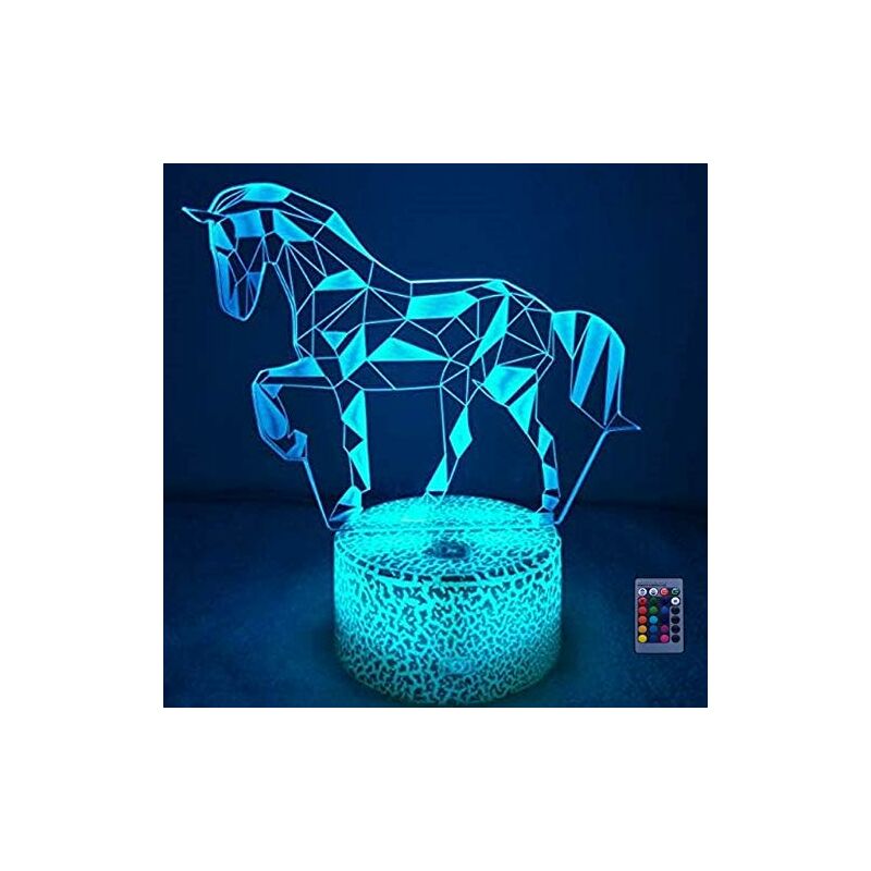 3D Illusion Horse Lamp Lights Art Deco 3D LED Lamp...
