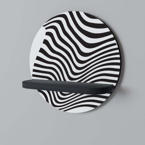 ILLUSIONARY FLOW Rundes Regal Schwarz