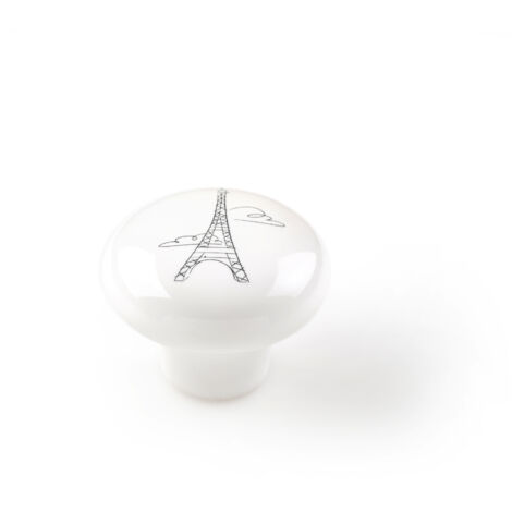 Illustration de bouton en porcelaine, dimensions: 40x40x31mm Ø: 40mm - talla