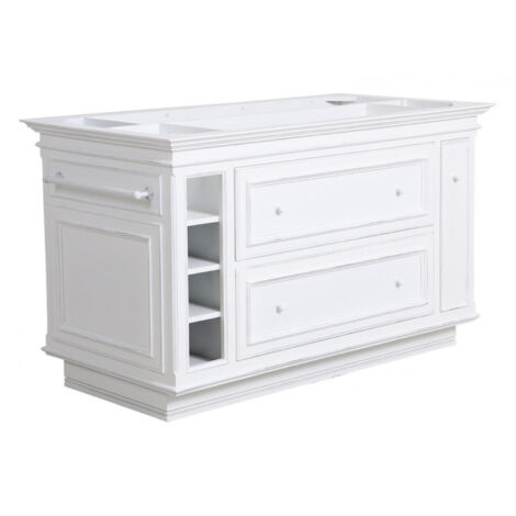 Îlot central en MDF blanc – Dimensions 147x89x77 cm – Fabriqué à la main – Matériaux durables et esthétiques – Decoration D’Autrefois