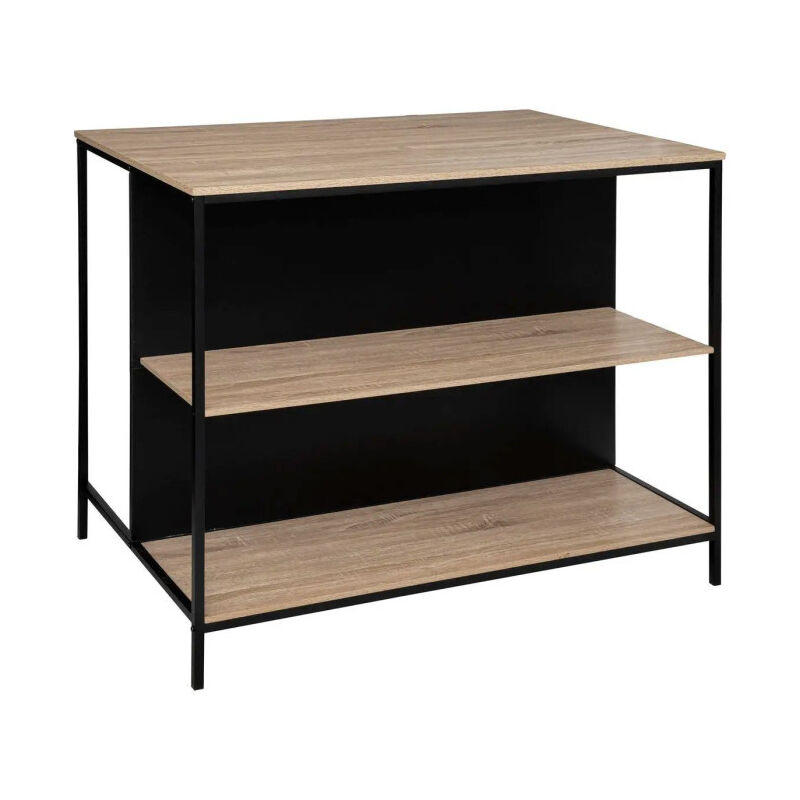 Five Simply Smart - Ilot de Cuisine Design 'Aliaj' 115cm Naturel & Noir