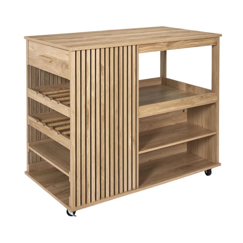 Ilot de Cuisine Design 'Klaus' 105cm Marron