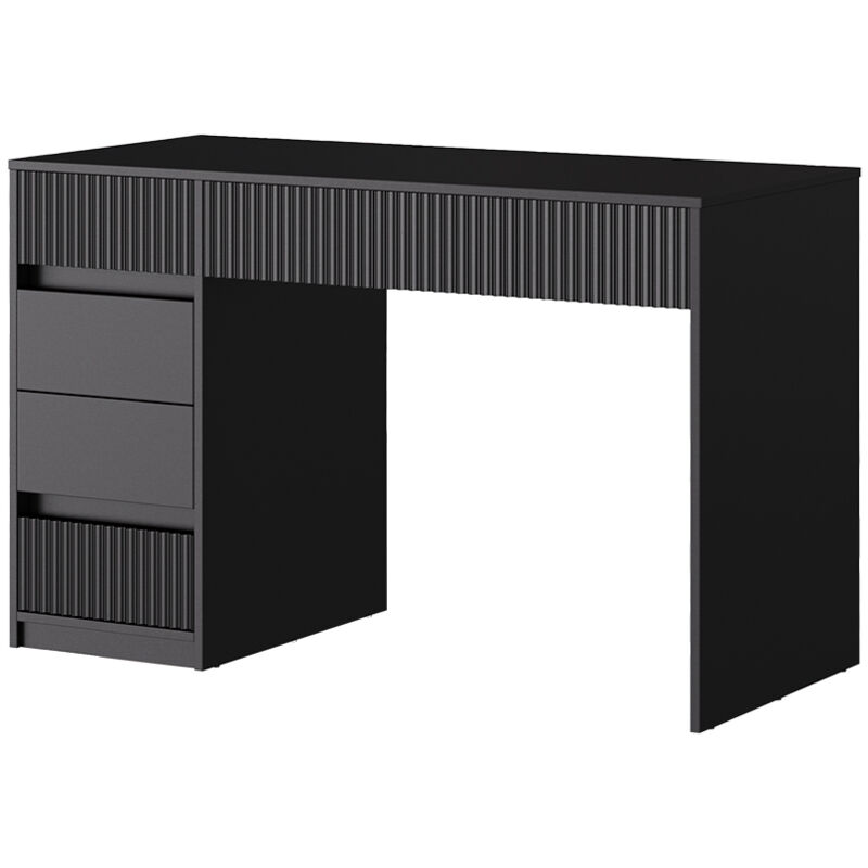 Bureau Omira, Noir, 120 x 55 cm avec 5 tiroirs, Vicco