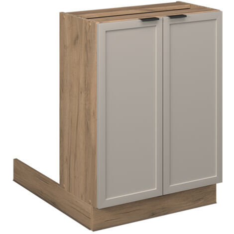 îlot de cuisine Fame-Line, GrisBeige, 60 cm sans plan de travail, Vicco