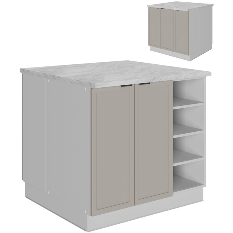 Vicco - lot de cuisine Fame-Line, GrisBeige, 90 cm sans plan de travail