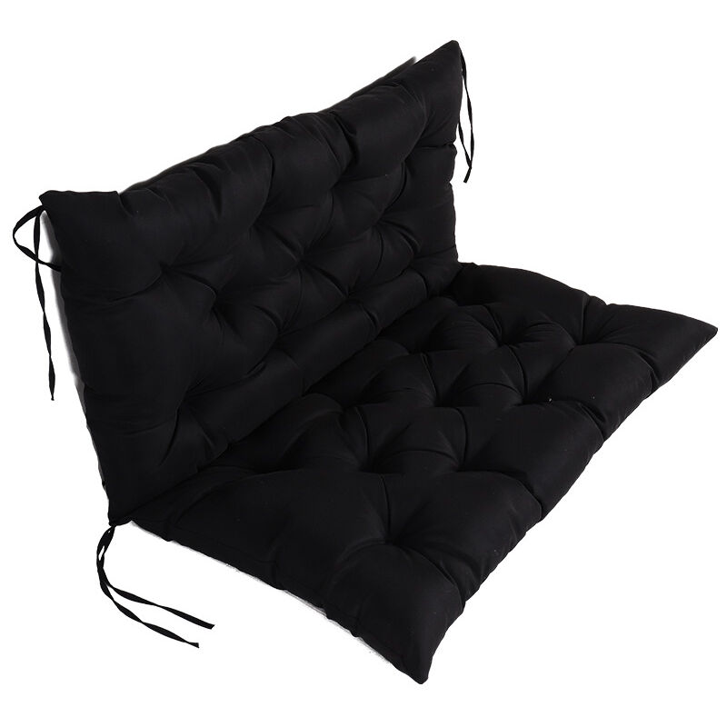 ILoveManoMano Coussin Matelas Assise Dossier pour Banc de Jardin balancelle canapé 1 Places Grand Confort 100 x 100 x 10cm Noir