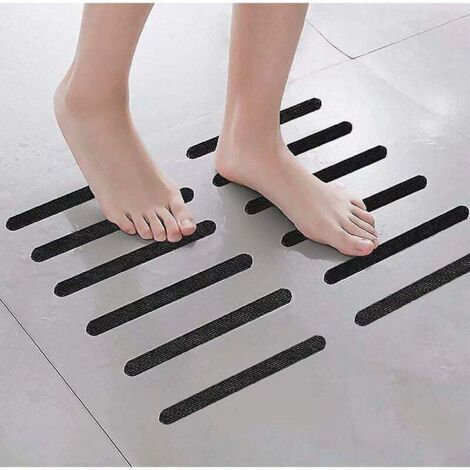 ILoveMilan Couleur noire transparente salle de bain autocollant antidérapant baignoire bande antidérapante marche d'escalier transparent PEVA bande antidérapante