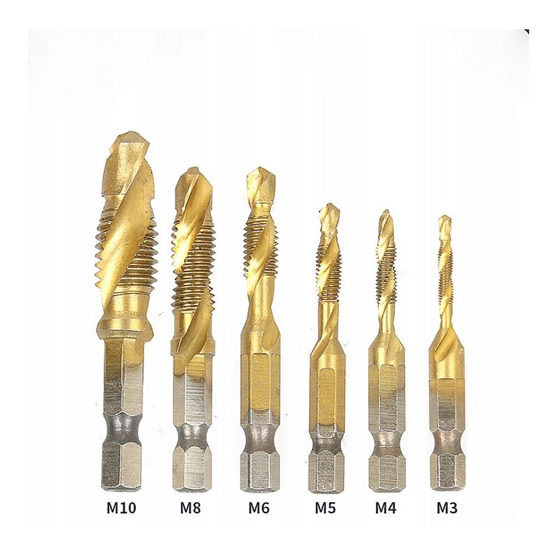 ILoveMilan Set di fresatura per maschi con codolo esagonale HSS 6 pezzi (Oro)