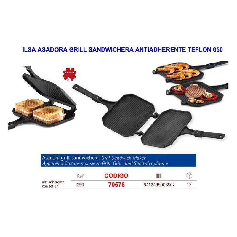 

ilsa asadora grill sandwichera antiadherente teflon 650 - Mibricotienda